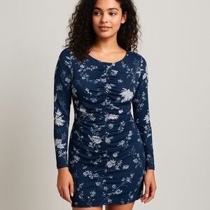 Abercrombie and Fitch Long Sleeve Mesh Midi Dress